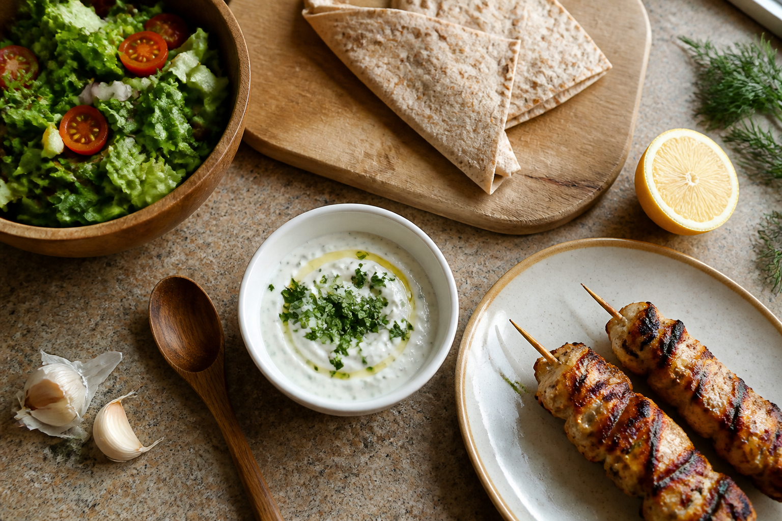 Sauce au yaourt grec : recettes rapides pour salades, wraps et grillades