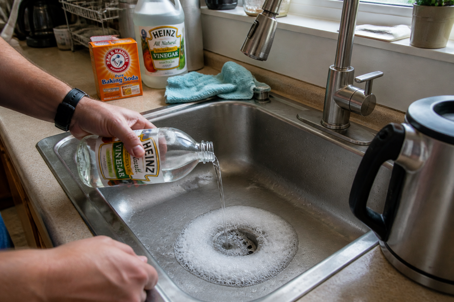 Déboucher un évier avec bicarbonate et vinaigre : méthode, limites et précautions