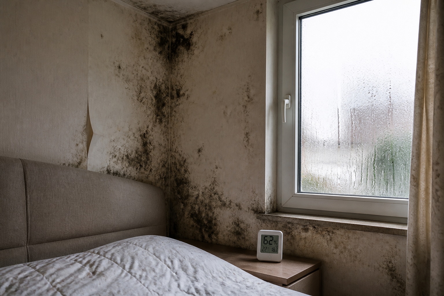 Moisissure sur un mur de chambre : causes, dangers et solutions efficaces