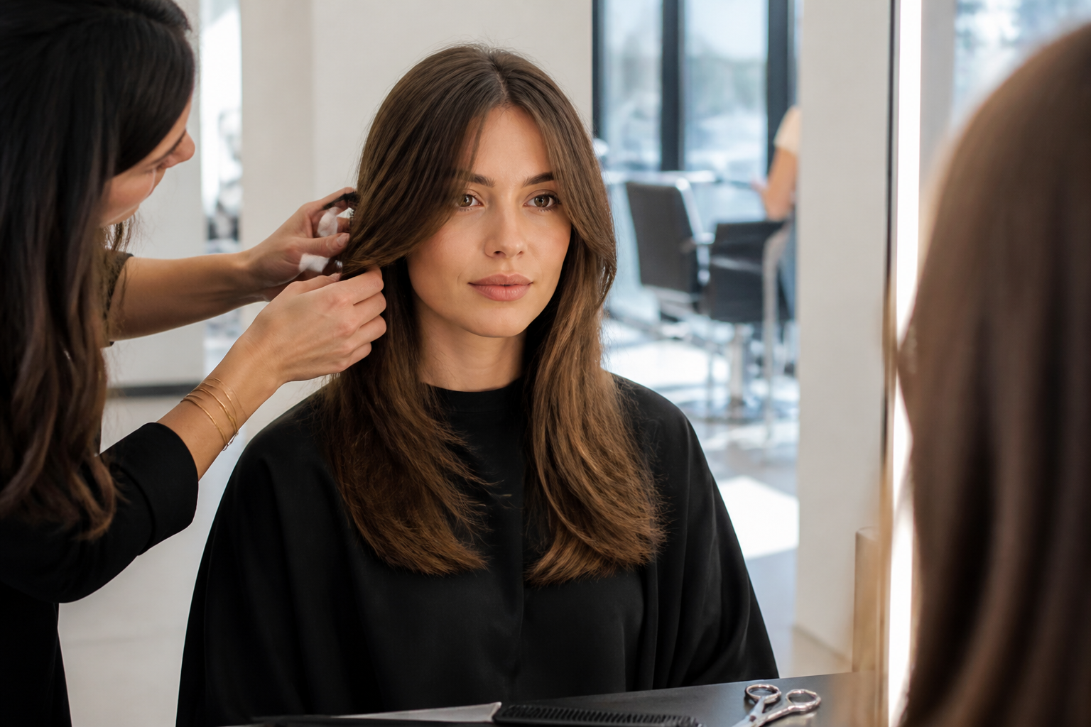 Frange rideau sur cheveux fins : bonne idée ou piège à volume ?