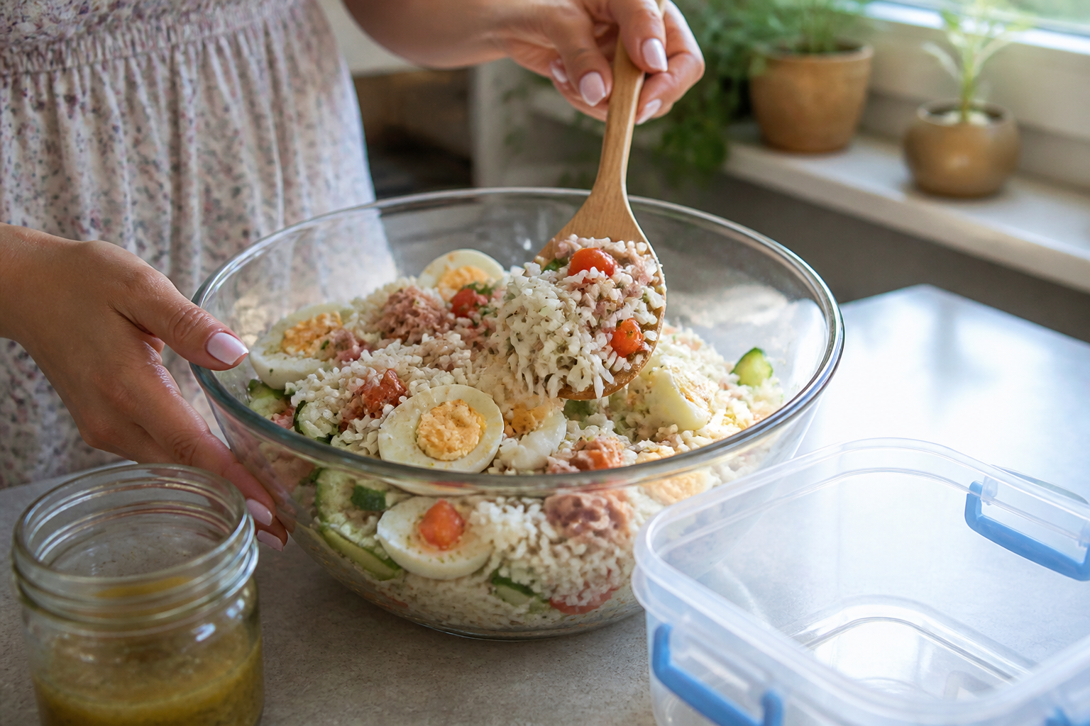 Salade de riz composée : idées simples pour un repas complet et frais